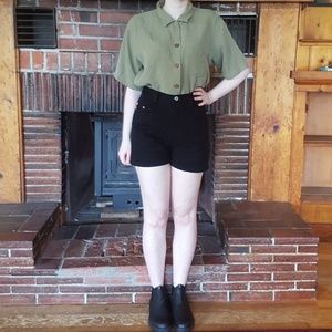 Olive green vintage Tommy Bahama silk blouse